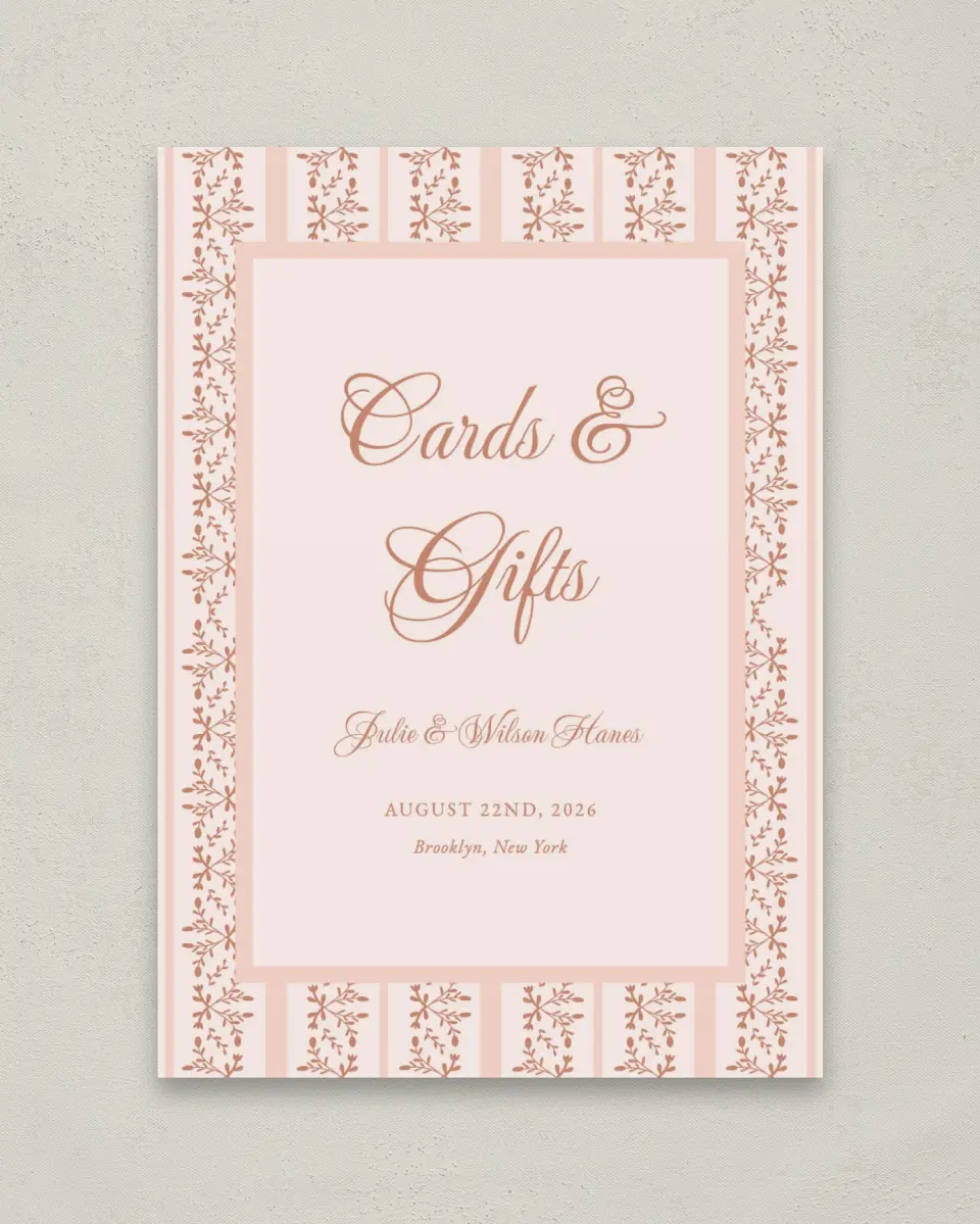 This is a 5" x 7" Cards & Gifts Sign called Patterned Love printed in full color