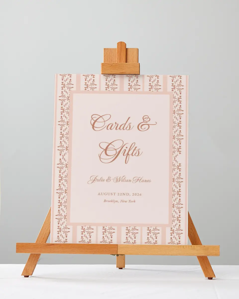 This is a 5" x 7" Cards & Gifts Sign called Patterned Love printed in full color