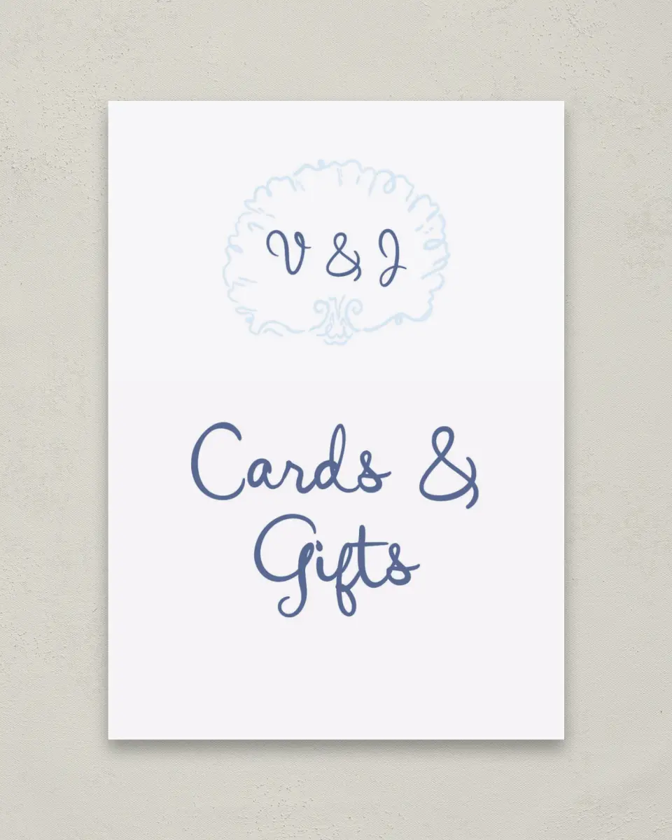This is a 5" x 7" Cards & Gifts Sign called Love by the Sea printed in full color with Rose Gold foil
