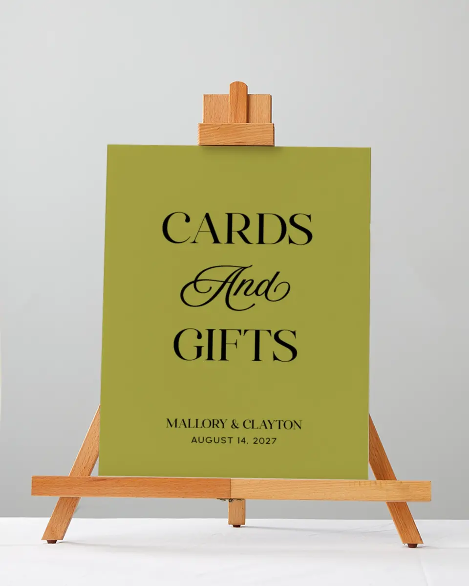 This is a 5" x 7" Cards & Gifts Sign called The Mallory printed in full color