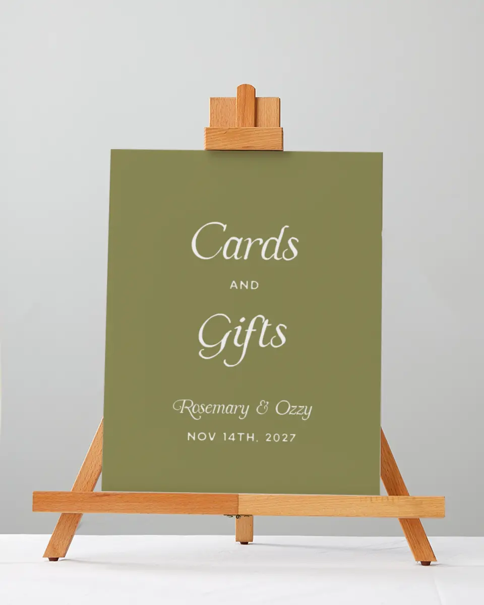This is a 5" x 7" Cards & Gifts Sign called The Rosemary printed in full color