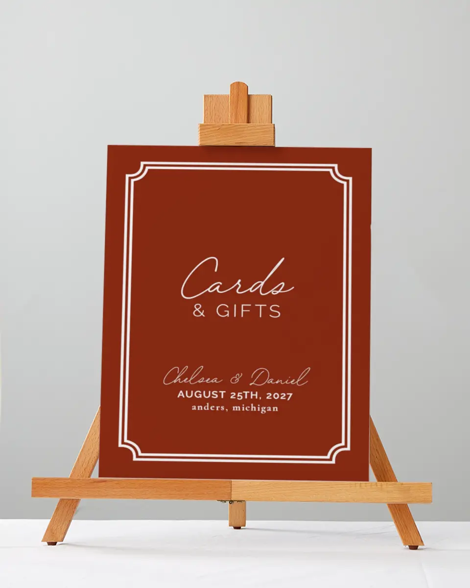 This is a 5" x 7" Cards & Gifts Sign called The Chelsea printed in full color