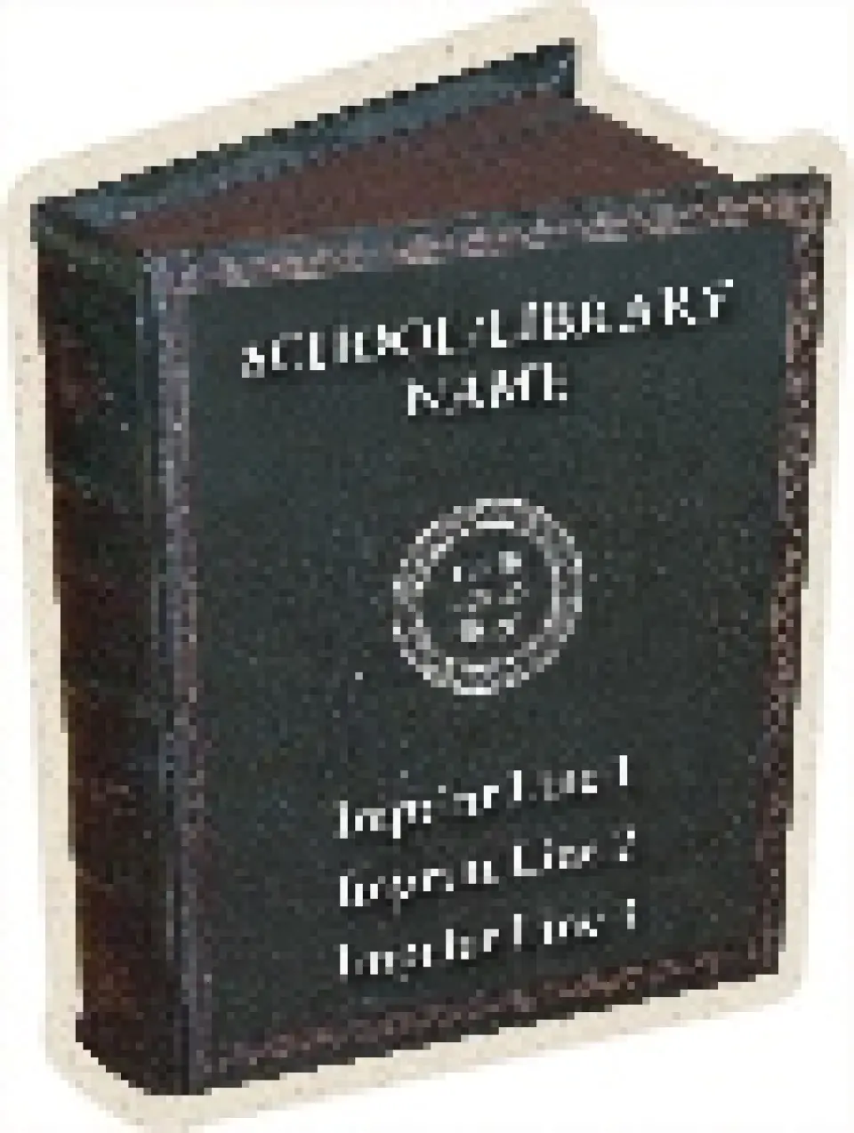 This is a 2¼" x 3" Book-Shaped School Contact Magnet called Textured Book with Logo printed in full color