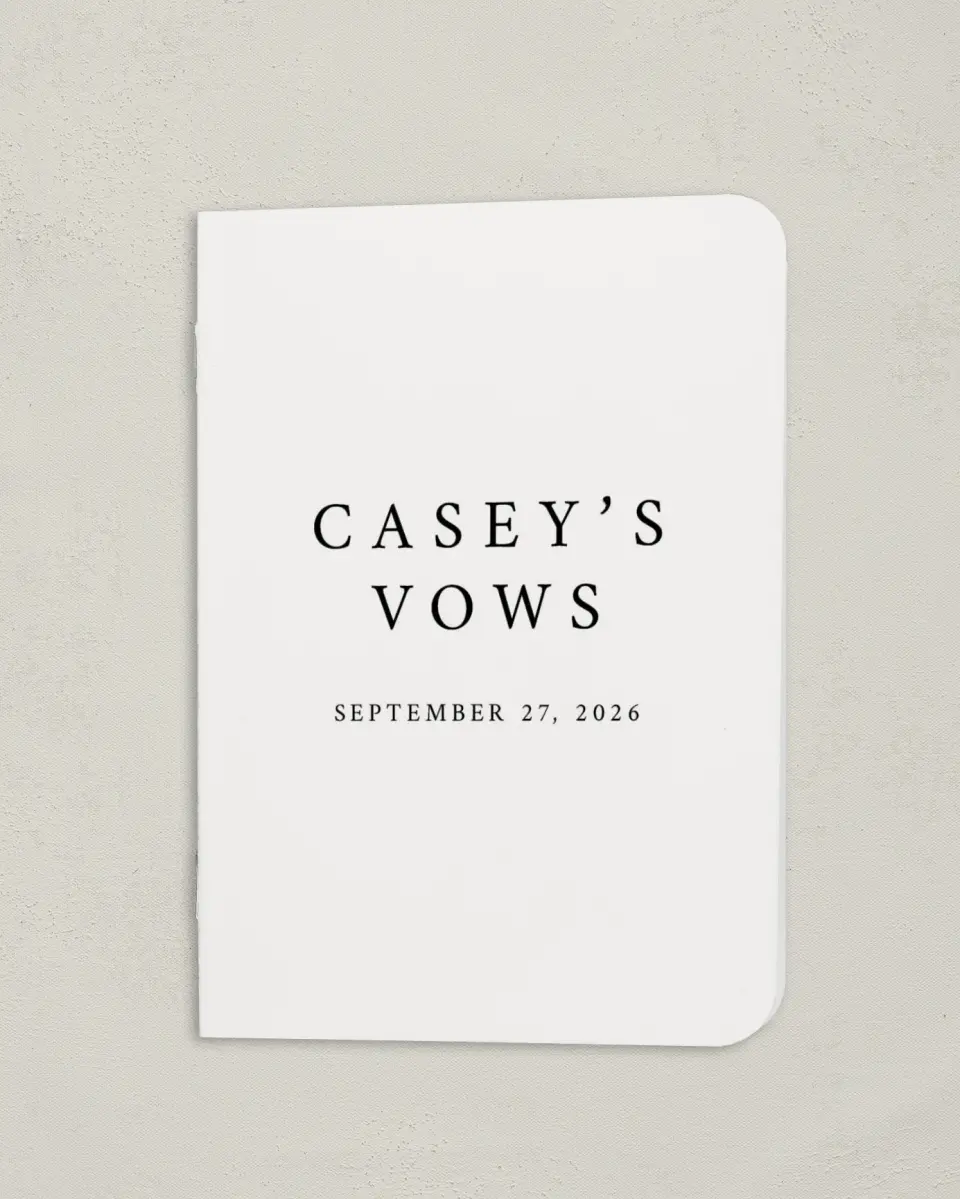 This is a 4" x 5½" Folded Bride Vow Book called Our Promise (Bride) printed in full color