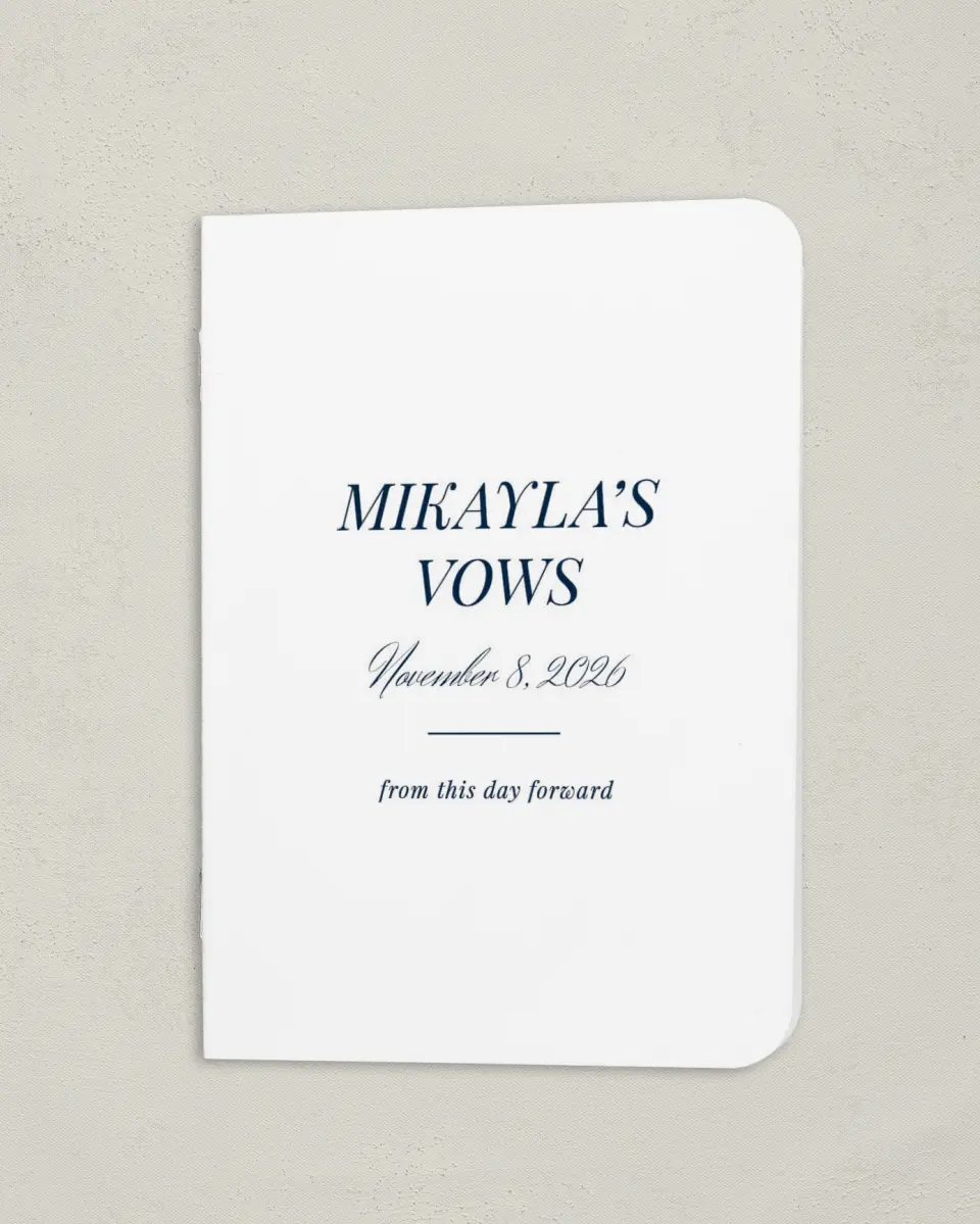 This is a 4" x 5½" Folded Bride Vow Book called Together Always (Bride) printed in full color