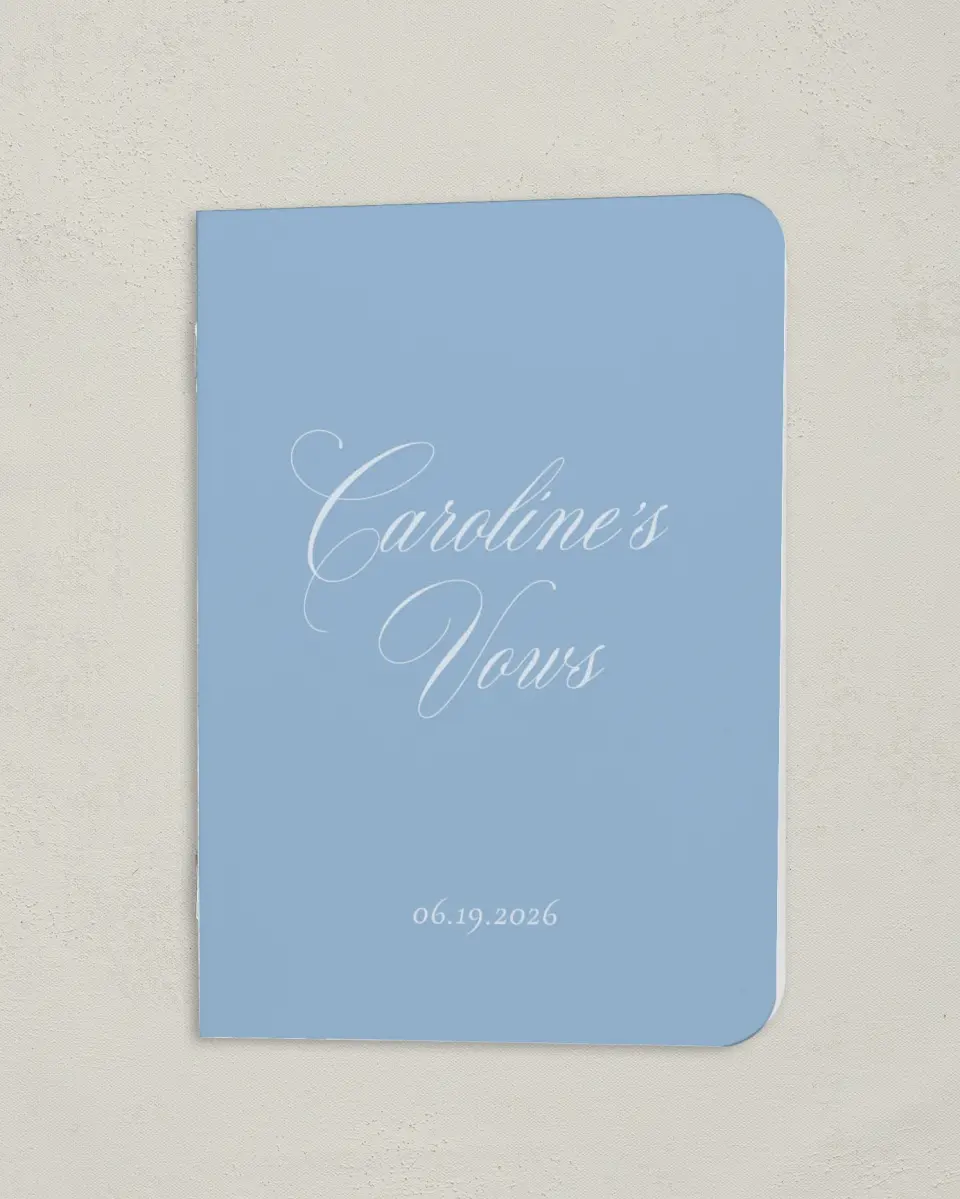 This is a 4" x 5½" Folded Bride Vow Book called Bradley (Bride) printed in full color