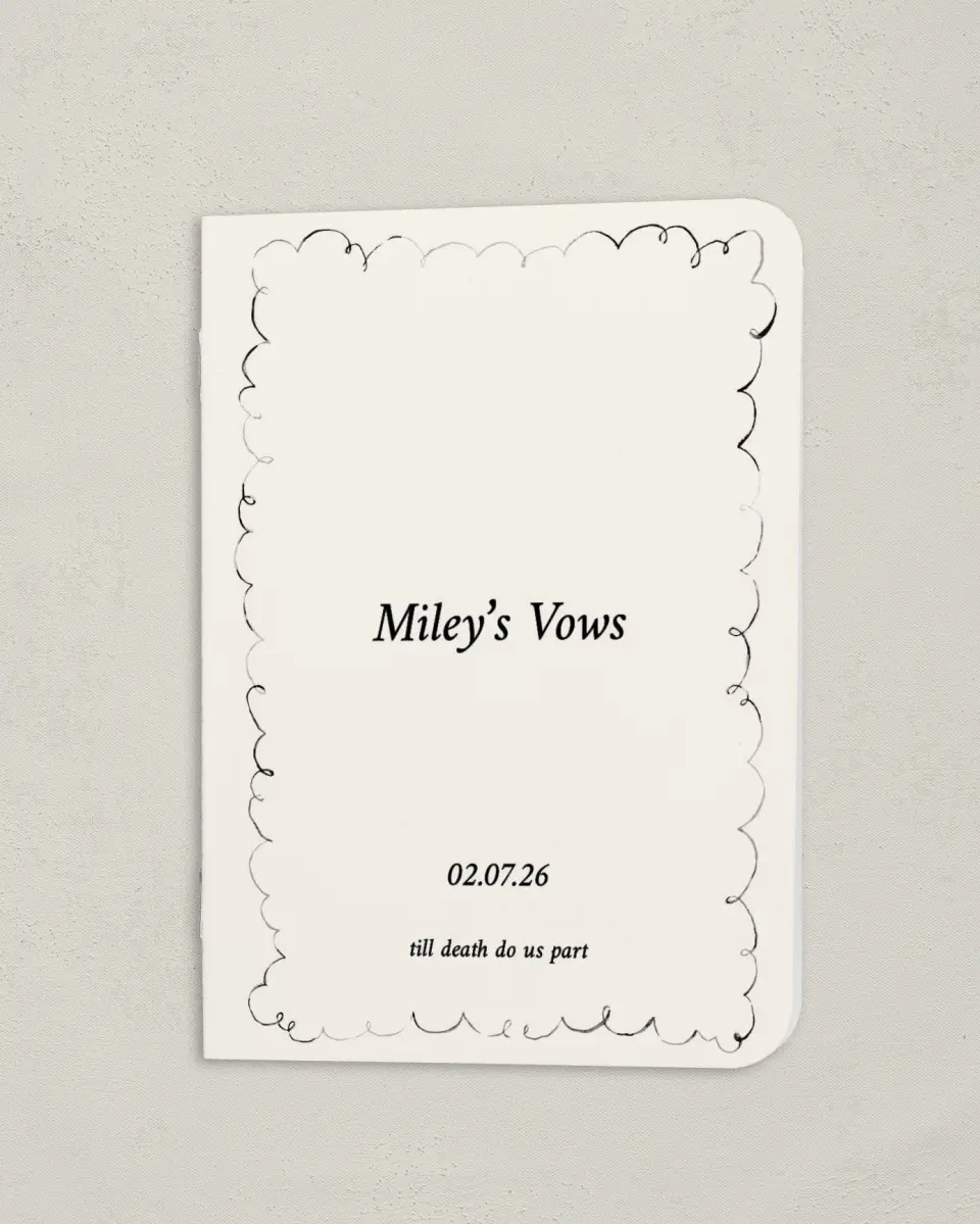 This is a 4" x 5½" Folded Bride Vow Book called Mi Amor (Bride) printed in full color