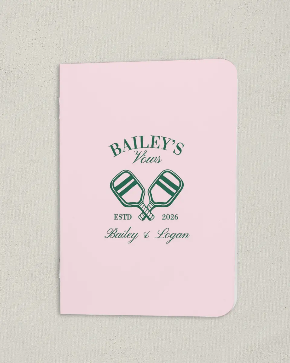 This is a 4" x 5½" Folded Bride Vow Book called Serving Up Forever (Bride) printed in full color