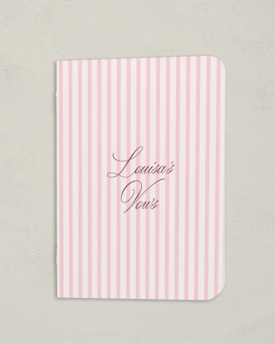 This is a 4" x 5½" Folded Bride Vow Book called Roswell (Bride) printed in full color