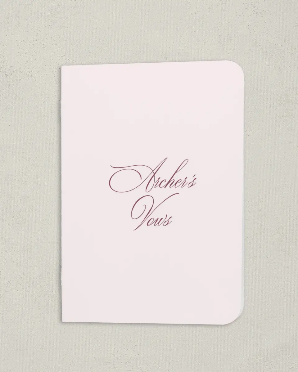 This is a 4" x 5½" Folded Bride Vow Book called Roswell (Groom) printed in full color