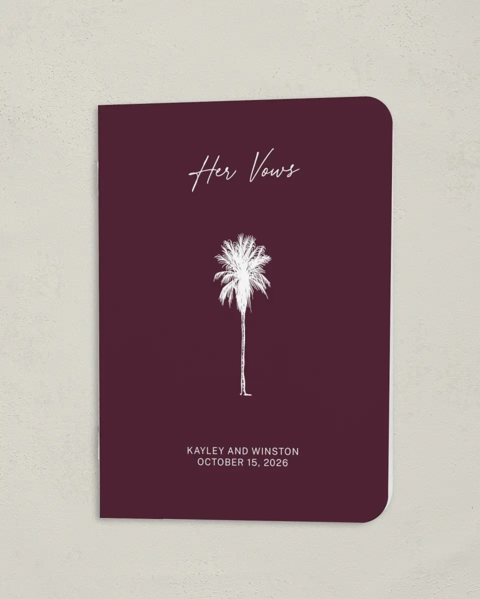 This is a 4" x 5½" Folded Bride Vow Book called The Wilclift (Bride) printed in full color