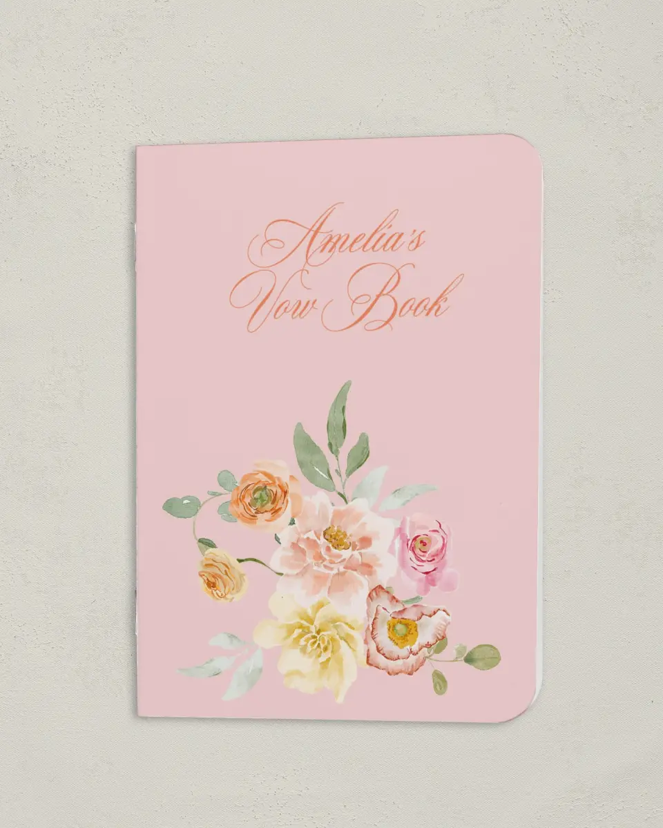 This is a 4" x 5½" Folded Bride Vow Book called Forever Favorite (Bride) printed in full color