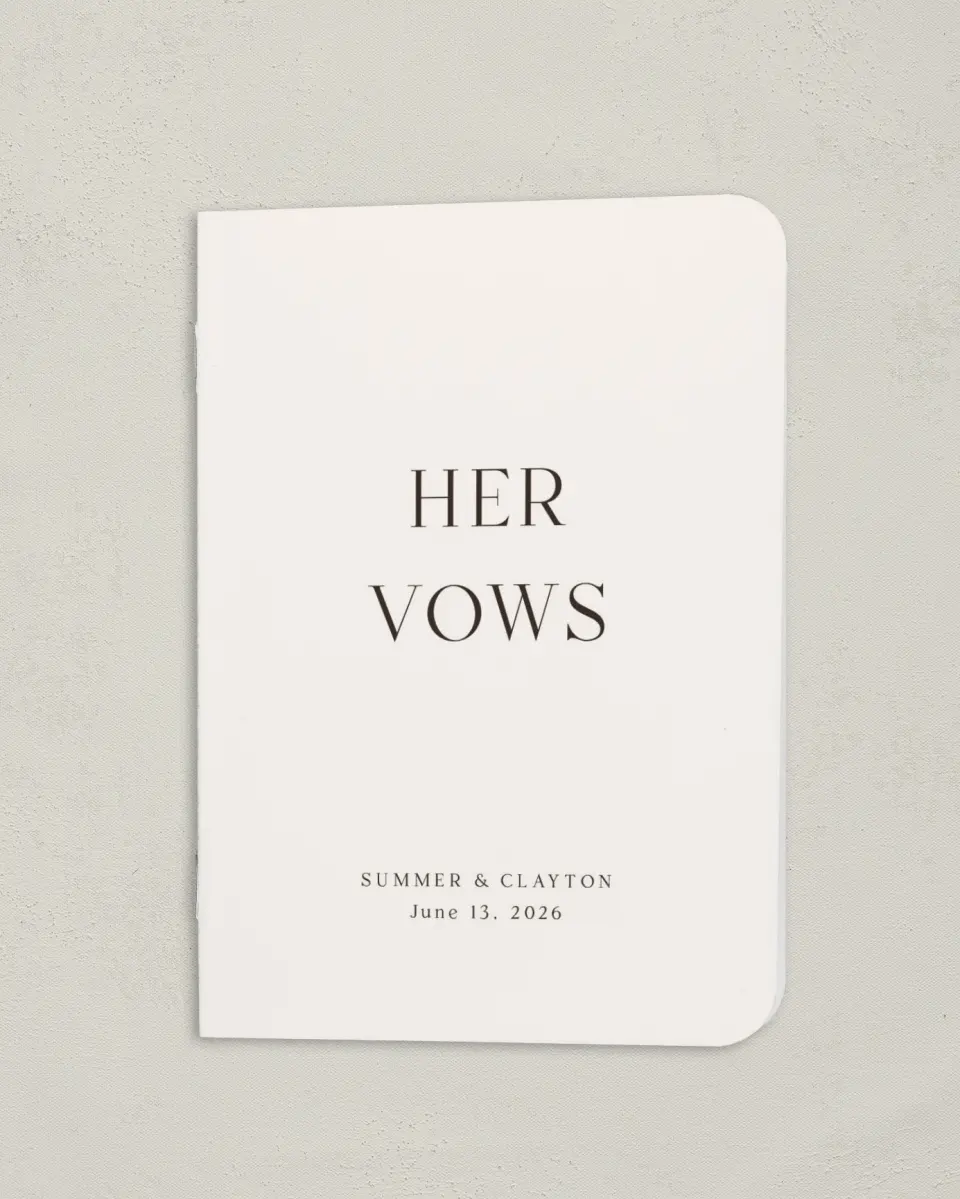 This is a 4" x 5½" Folded Bride Vow Book called Beacon of Love (Bride) printed in full color