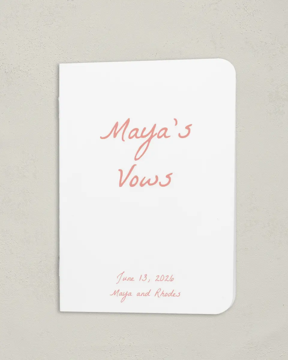 This is a 4" x 5½" Folded Bride Vow Book called Maritime Vows (Bride) printed in full color