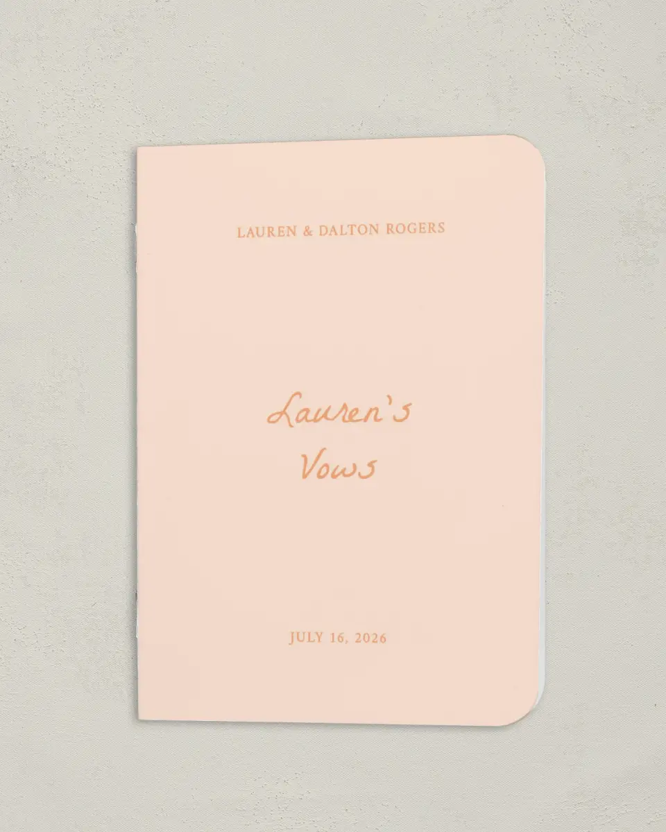 This is a 4" x 5½" Folded Bride Vow Book called Ever After Blooms (Bride) printed in full color