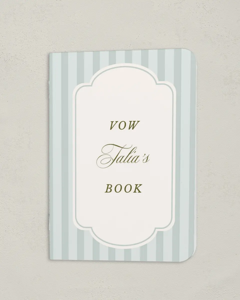 This is a 4" x 5½" Folded Bride Vow Book called Love You Forever (Bride) printed in full color