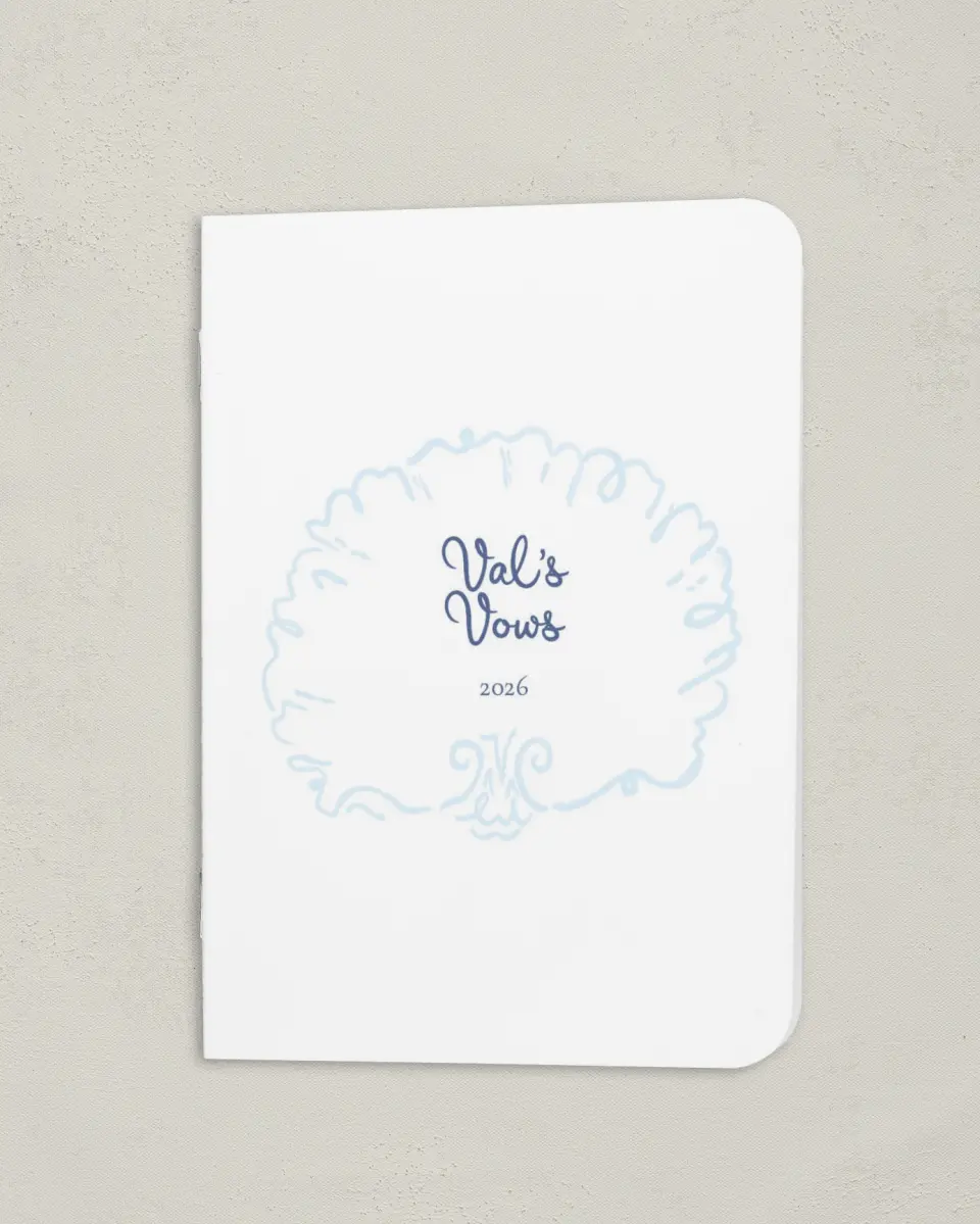 This is a 4" x 5½" Folded Bride Vow Book called Love by the Sea (Groom) printed in full color