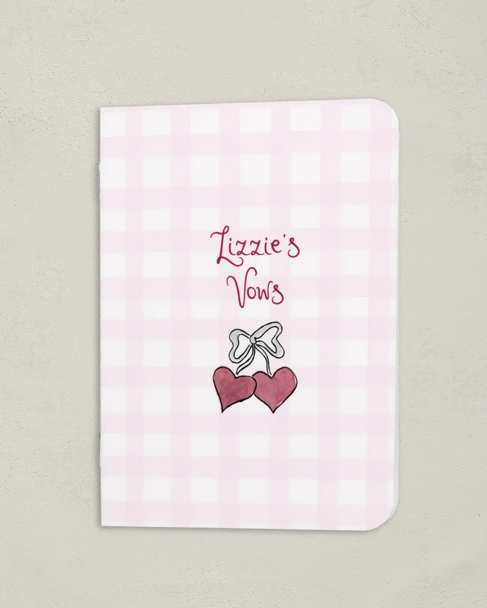 This is a 4" x 5½" Folded Bride Vow Book called Love Dove (Bride) printed in full color