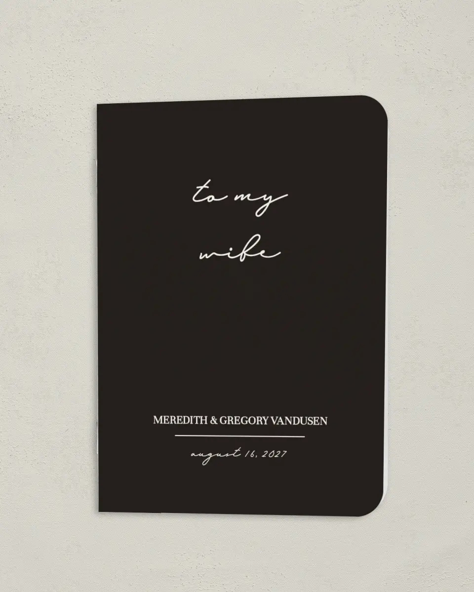 This is a 4" x 5½" Folded Bride Vow Book called Opulent Endearment (Groom) printed in full color