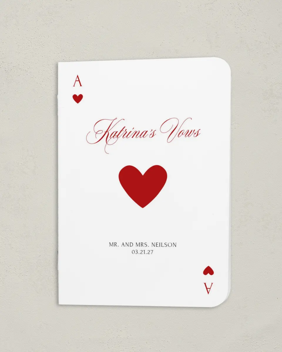 This is a 4" x 5½" Folded Bride Vow Book called Elevated Vegas (Bride) printed in full color