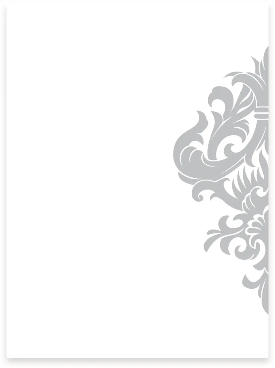 This is a 5¼" x 7.125" Vellum called Damask Elegance printed in full color