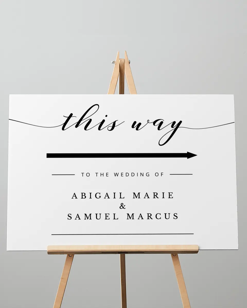 This is a 20" x 28" Direction Sign called Timeless Eloquence printed in full color