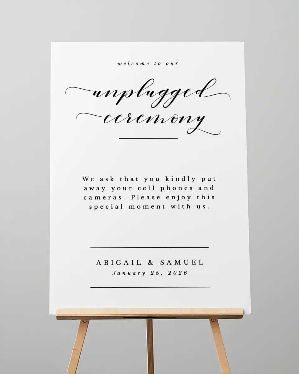 This is a 20" x 28" Unplugged Sign called Timeless Eloquence printed in full color