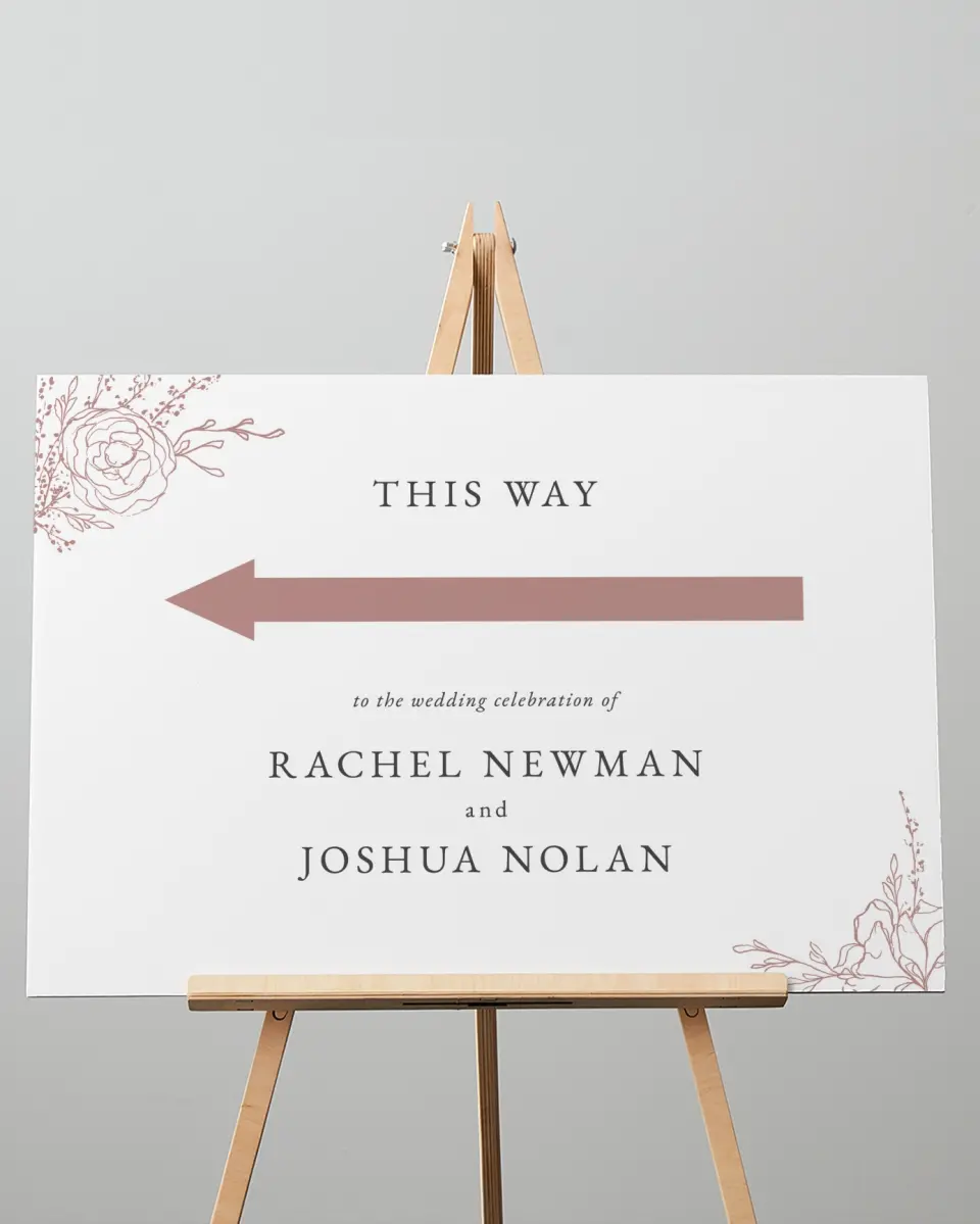 This is a 20" x 28" Direction Sign called Blooming Rose printed in full color
