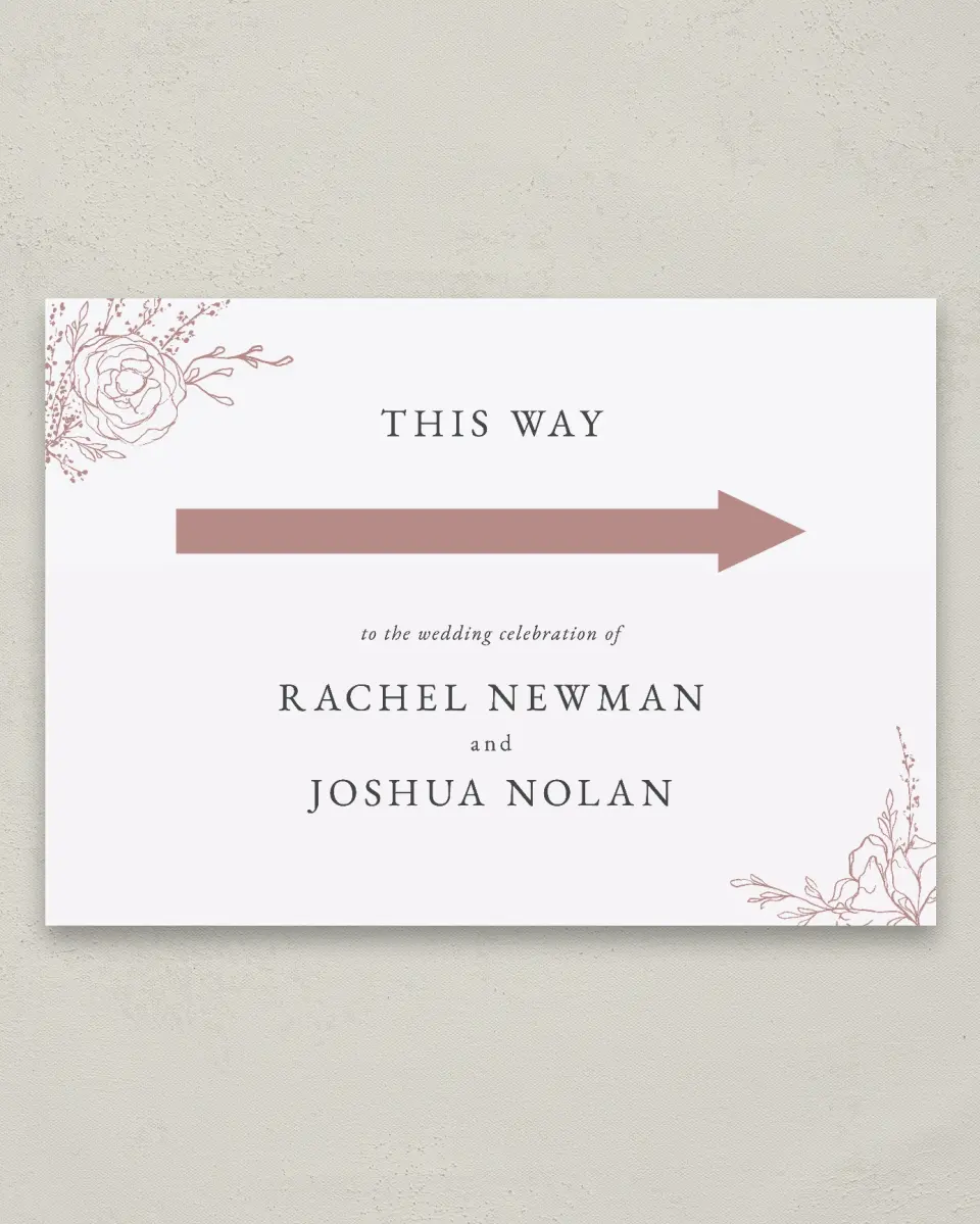 This is a 20" x 28" Direction Sign called Blooming Rose printed in full color