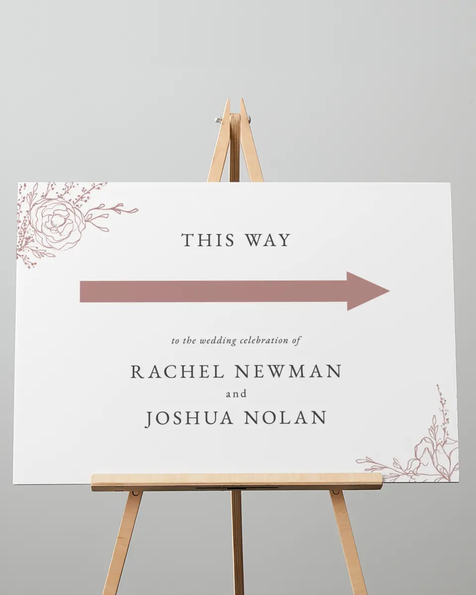 This is a 20" x 28" Direction Sign called Blooming Rose printed in full color