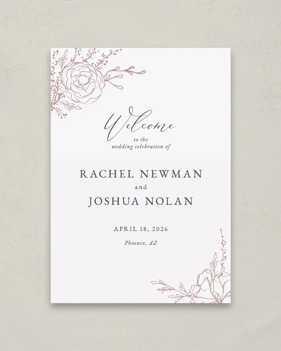 This is a 20" x 28" Welcome Sign called Blooming Rose printed in full color
