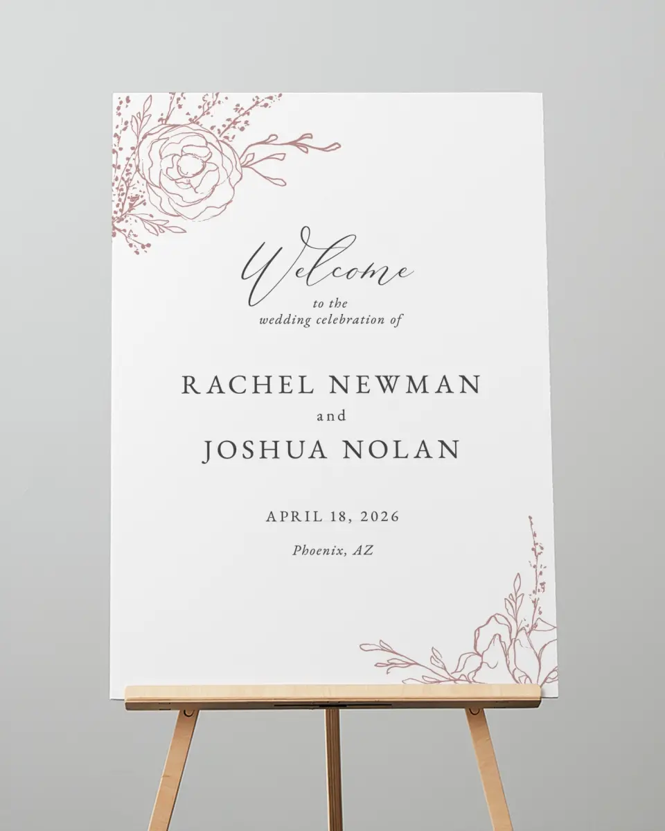 This is a 20" x 28" Welcome Sign called Blooming Rose printed in full color