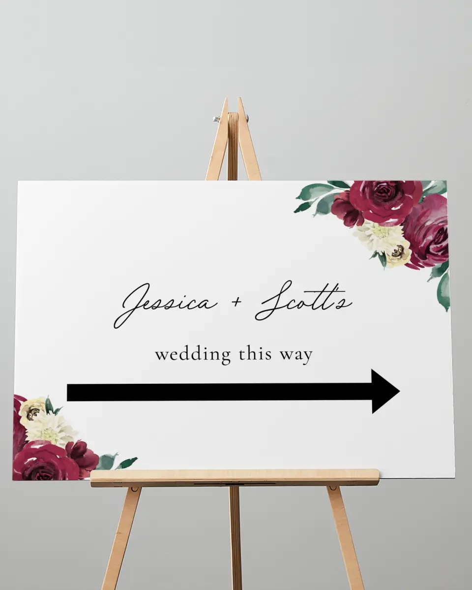 This is a 20" x 28" Direction Sign called Floral Touch printed in full color
