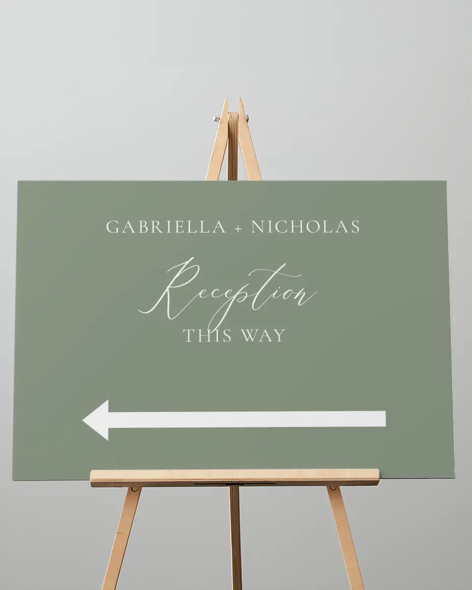 This is a 20" x 28" Direction Sign called Minimalist Type printed in full color