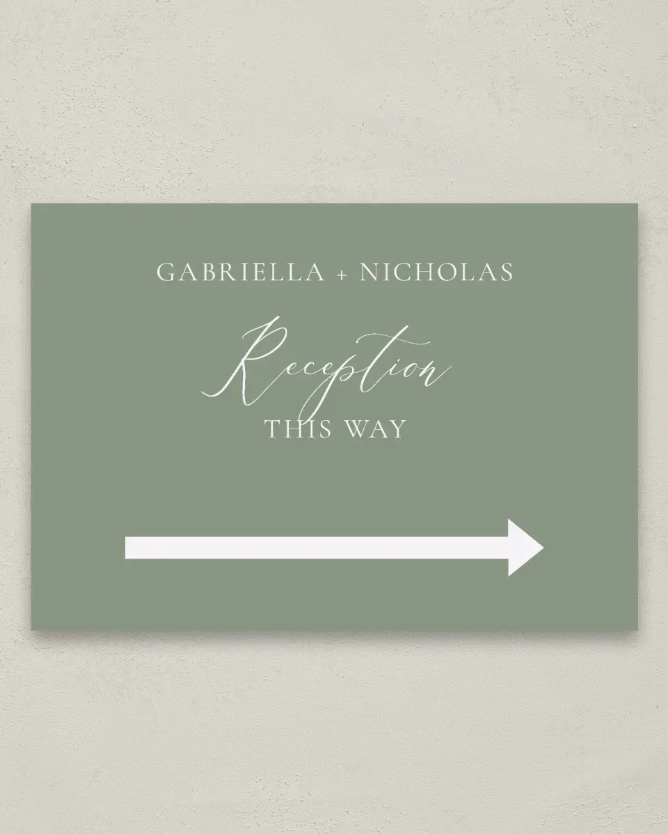 This is a 20" x 28" Direction Sign called Minimalist Type printed in full color