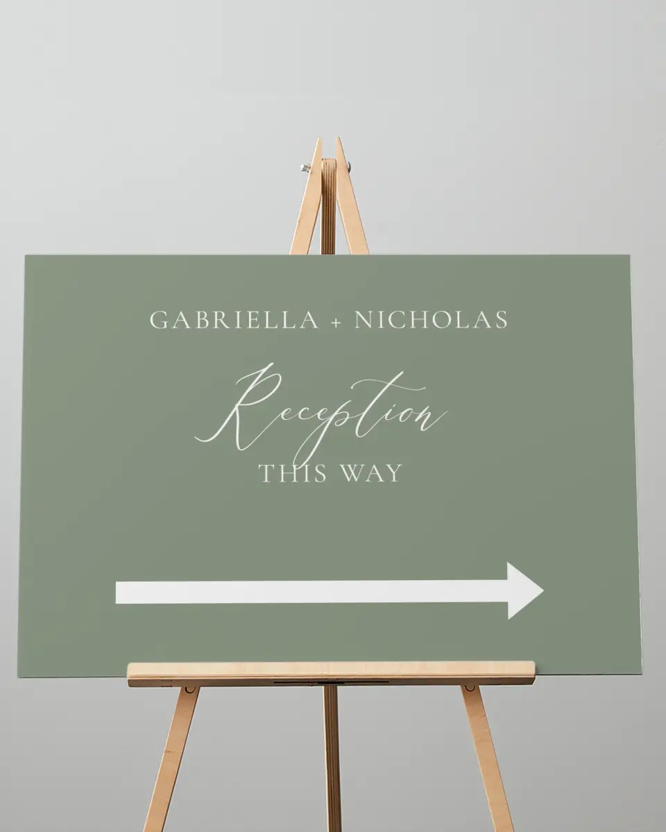 This is a 20" x 28" Direction Sign called Minimalist Type printed in full color