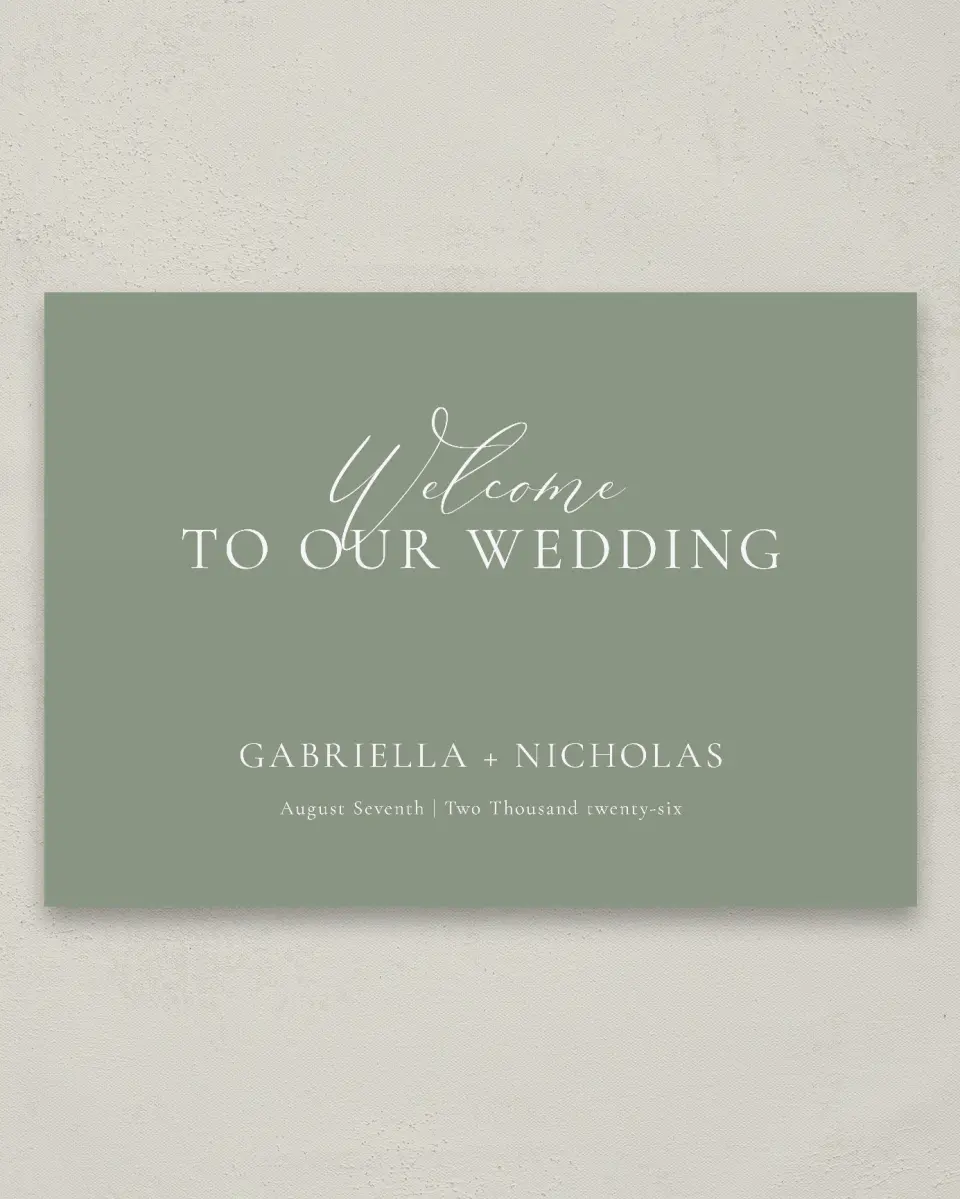 This is a 20" x 28" Welcome Sign called Minimalist Type printed in full color