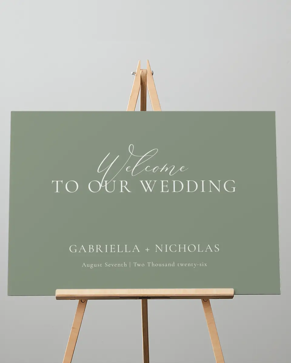 This is a 20" x 28" Welcome Sign called Minimalist Type printed in full color