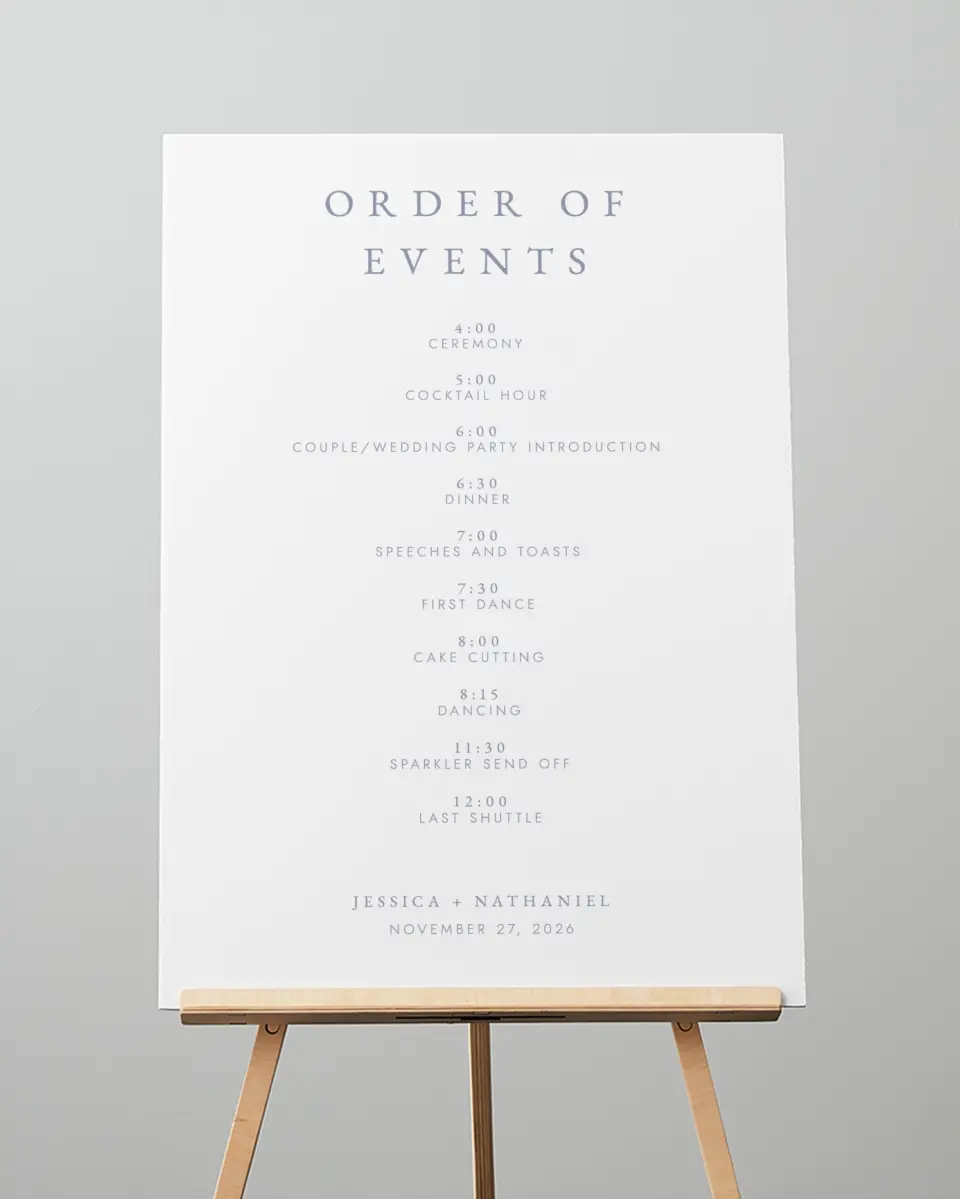 This is a 20" x 28" Schedule Sign called Dainty Wreath printed in full color