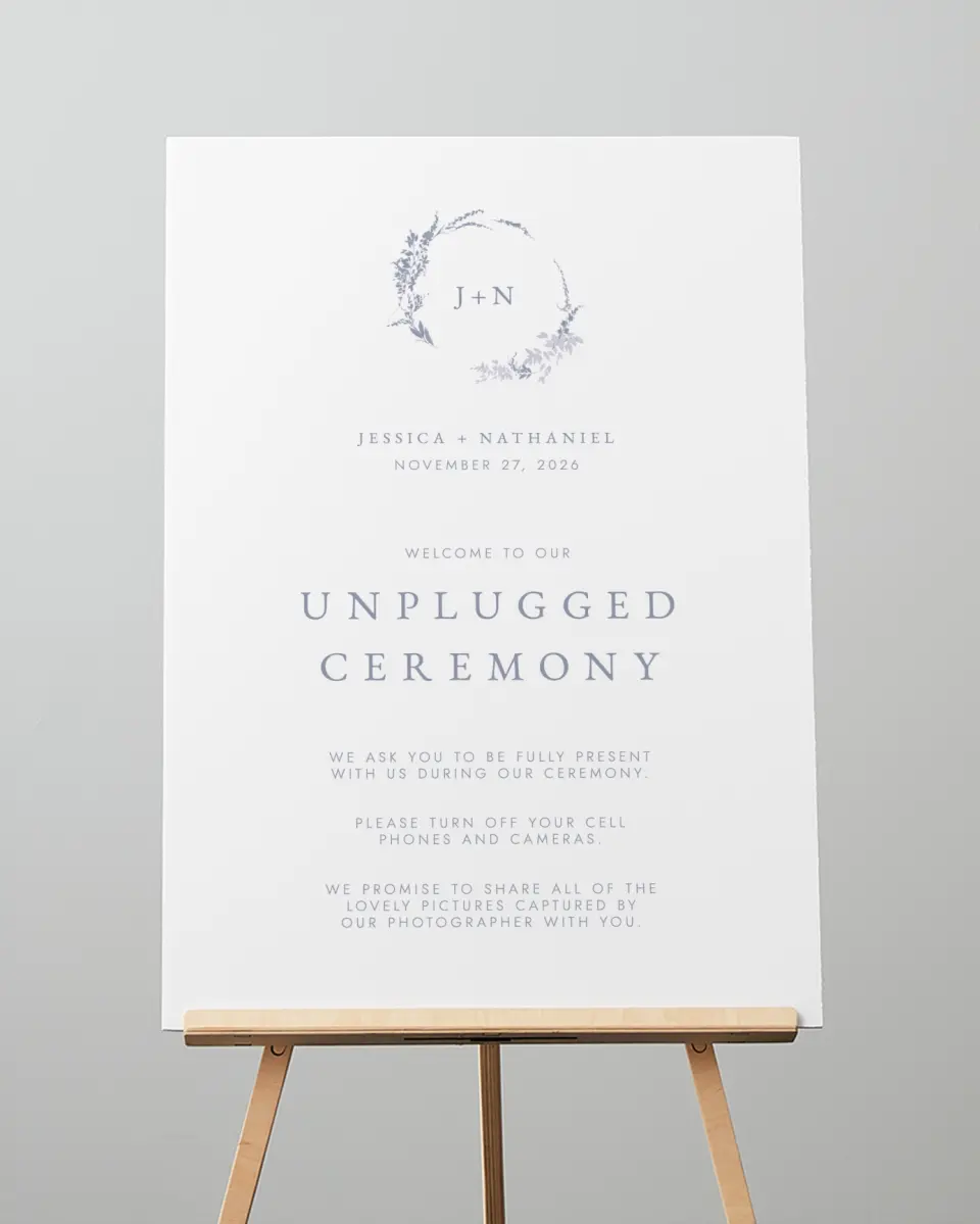 This is a 20" x 28" Unplugged Sign called Dainty Wreath printed in full color