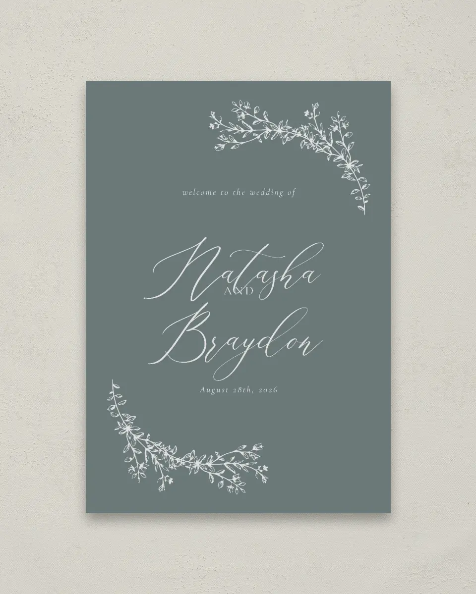 This is a 20" x 28" Welcome Sign called Timeless Order printed in full color