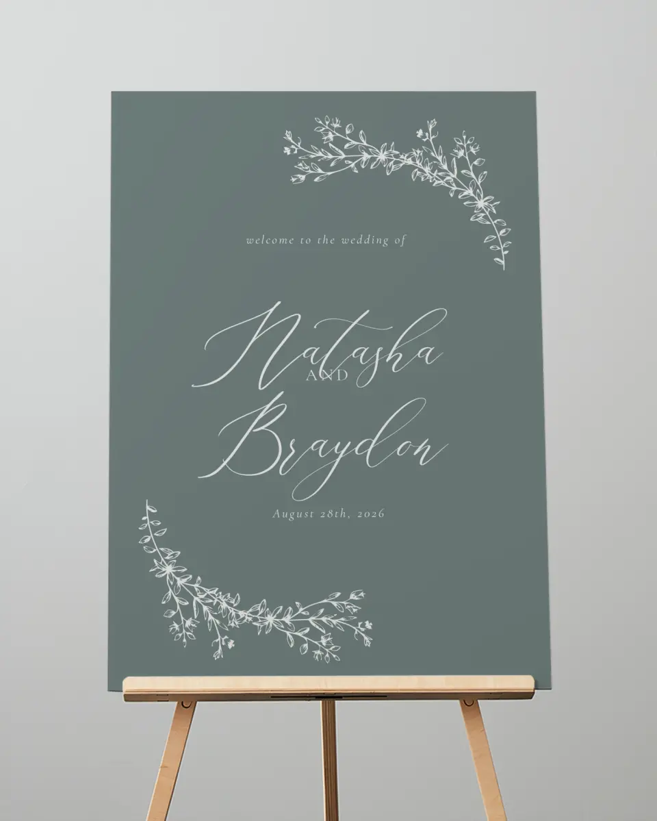 This is a 20" x 28" Welcome Sign called Timeless Order printed in full color
