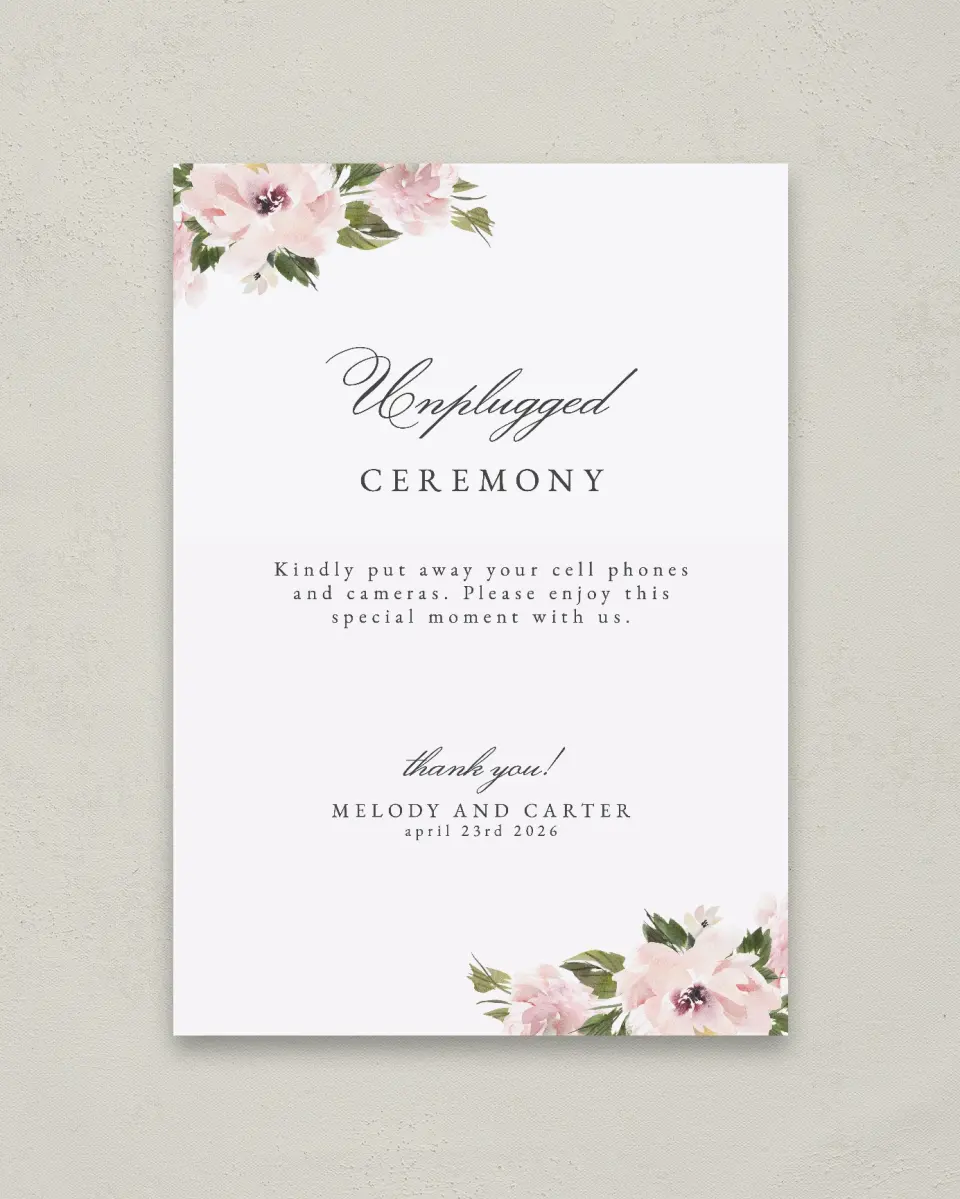 This is a 20" x 28" Unplugged Sign called Sweet Floral printed in full color
