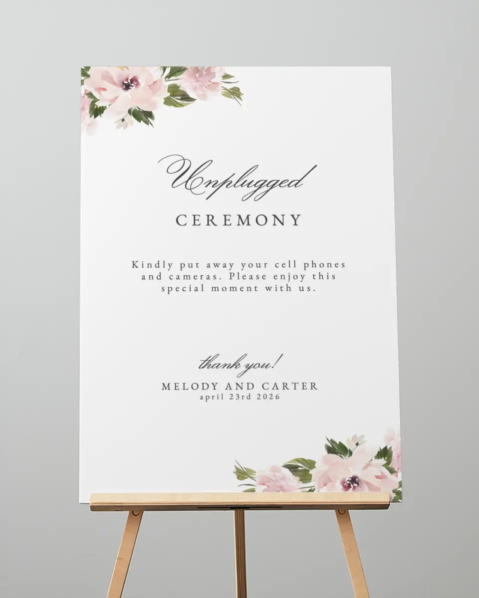 This is a 20" x 28" Unplugged Sign called Sweet Floral printed in full color