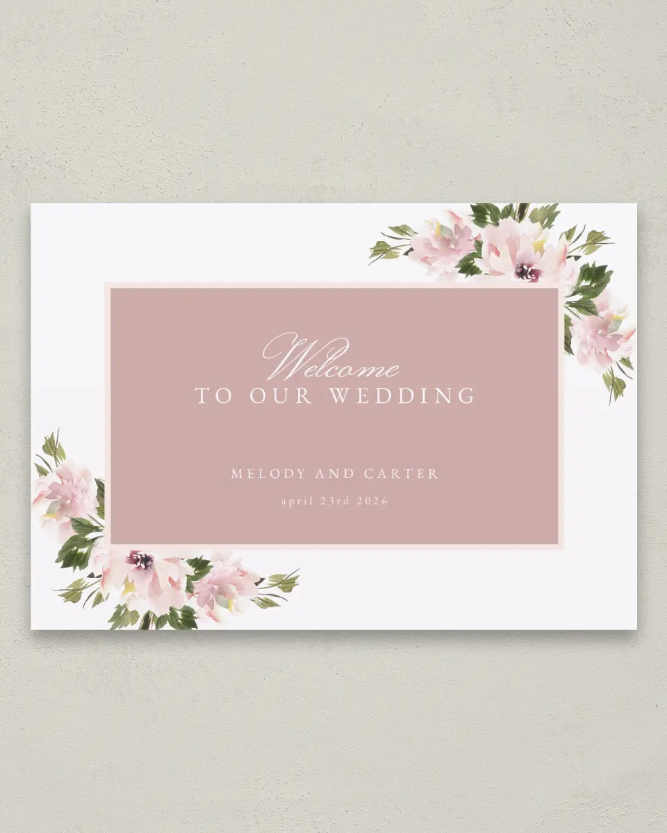 This is a 20" x 28" Welcome Sign called Sweet Floral printed in full color