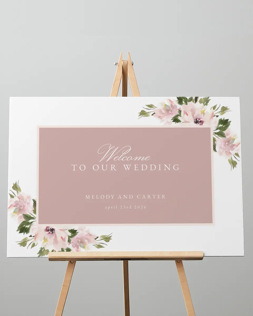 This is a 20" x 28" Welcome Sign called Sweet Floral printed in full color