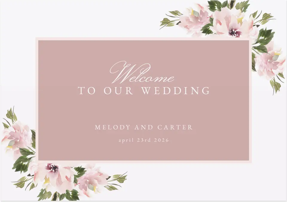 This is a 20" x 28" Welcome Sign called Sweet Floral printed in full color
