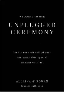 Pure Devotion Unplugged Wedding Signs