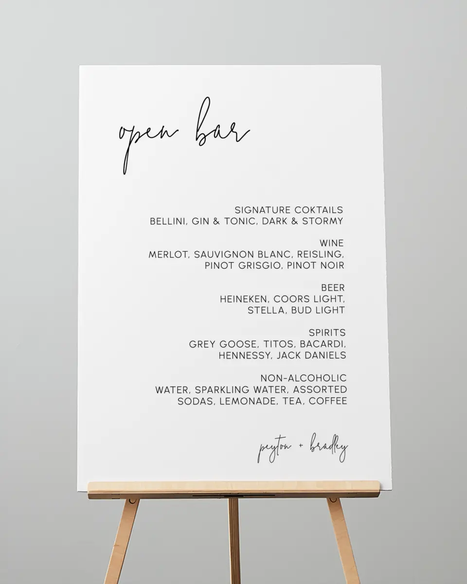 This is a 20" x 28" Menu Sign called Mod Aesthetic printed in full color