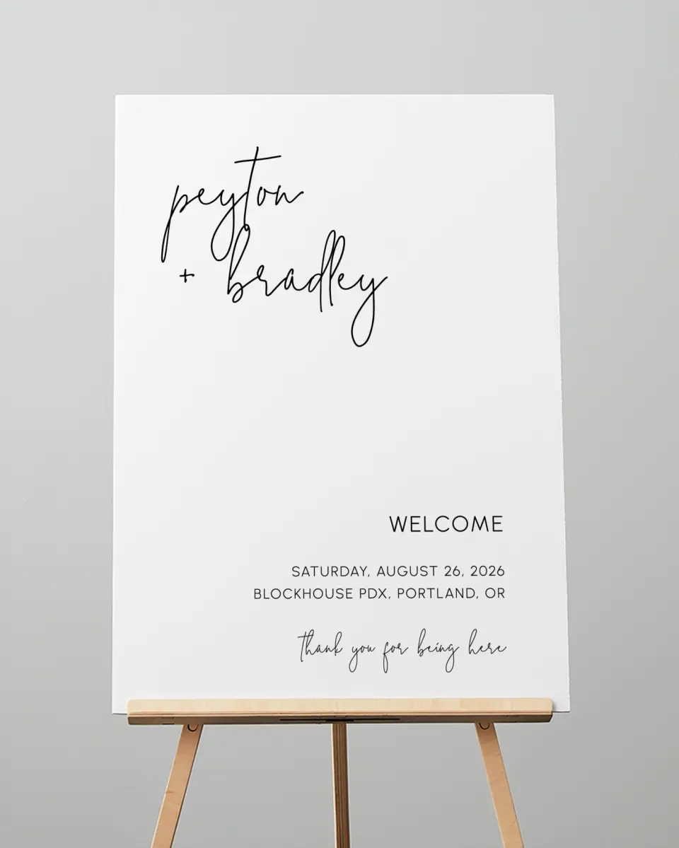 This is a 20" x 28" Welcome Sign called Mod Aesthetic printed in full color